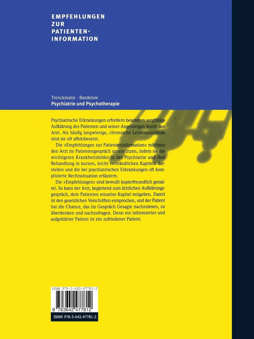 Rückseite: 9783642477812 | Psychiatrie und Psychotherapie | B. Bandelow (u. a.) | Taschenbuch