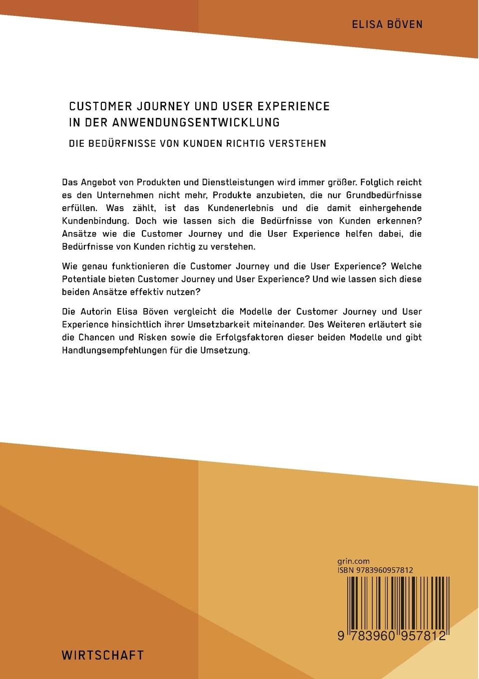 Rückseite: 9783960957812 | Customer Journey und User Experience in der Anwendungsentwicklung....