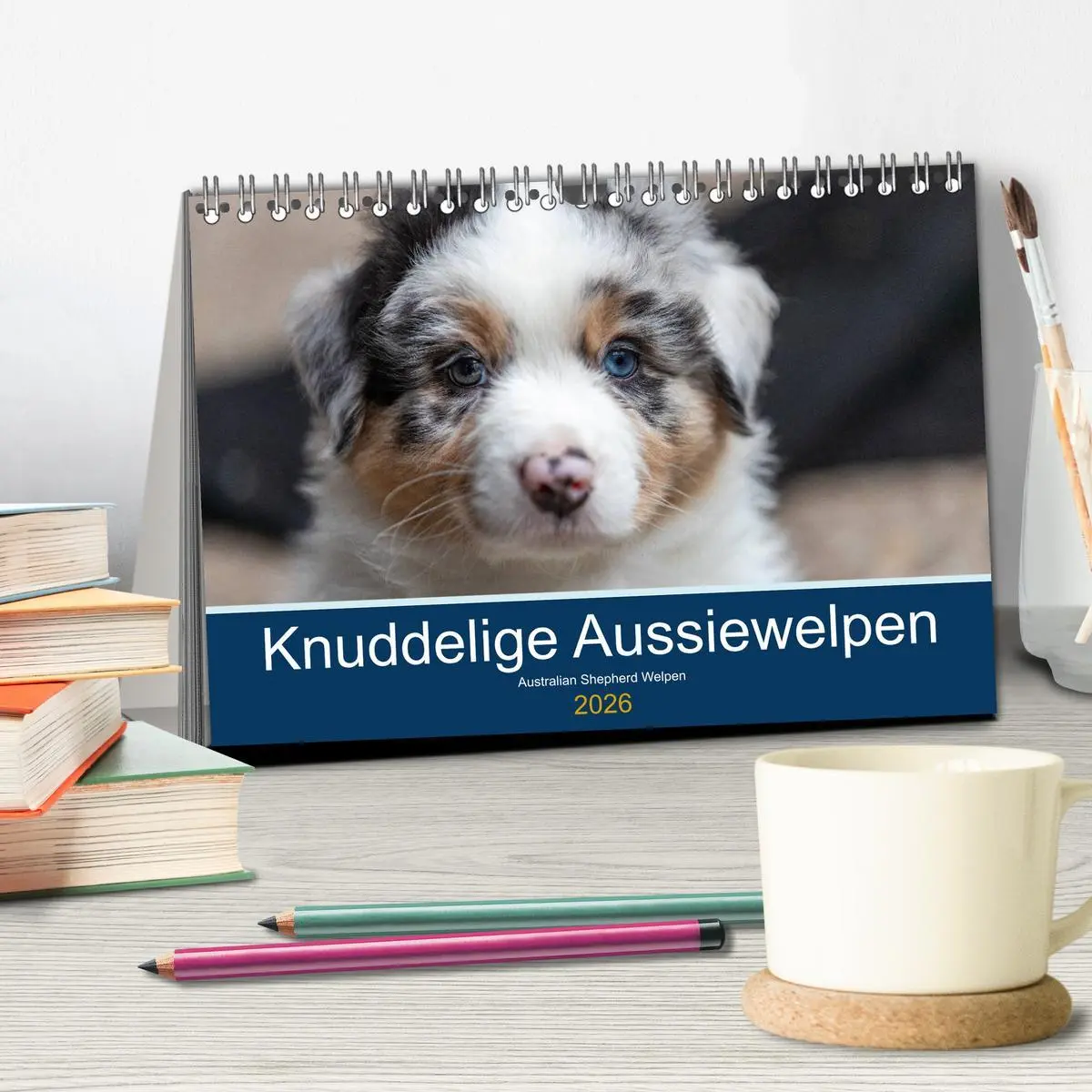 Bild: 9783457717912 | Australian Shepherd Welpen 2026 (Tischkalender 2026 DIN A5 quer),...