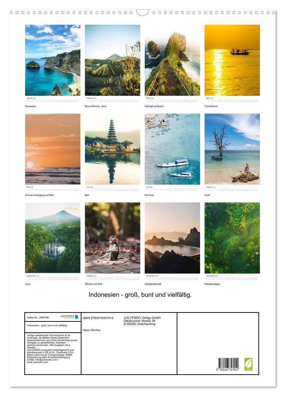 Bild: 9783516357912 | Indonesien - groß, bunt und vielfältig. (Wandkalender 2026 DIN A2...