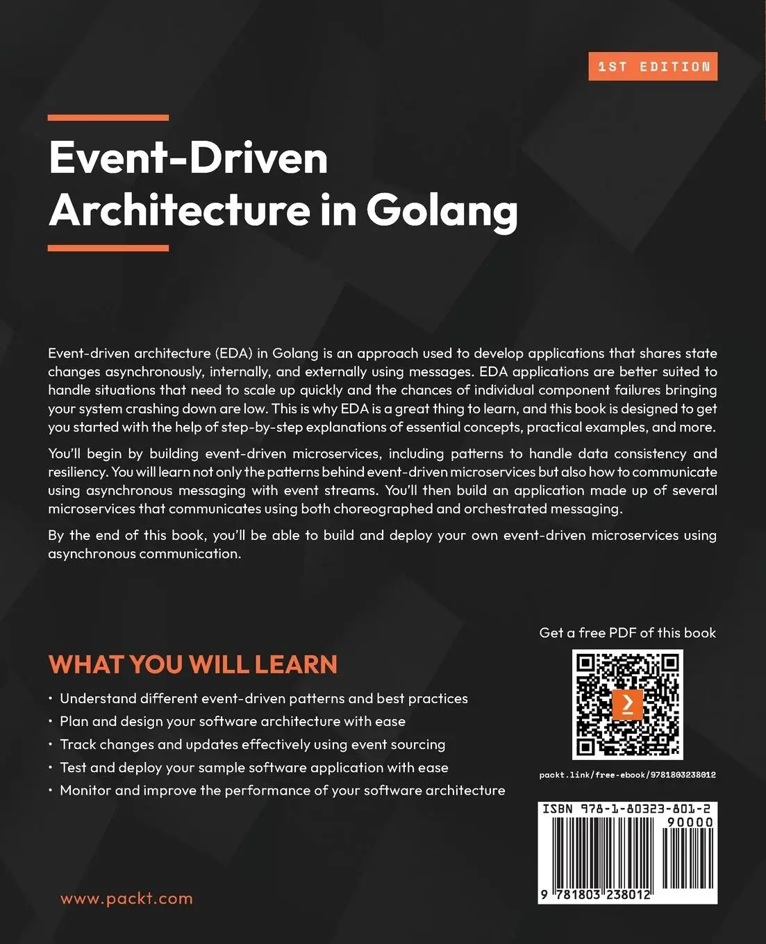 Rückseite: 9781803238012 | Event-Driven Architecture in Golang | Michael Stack | Taschenbuch