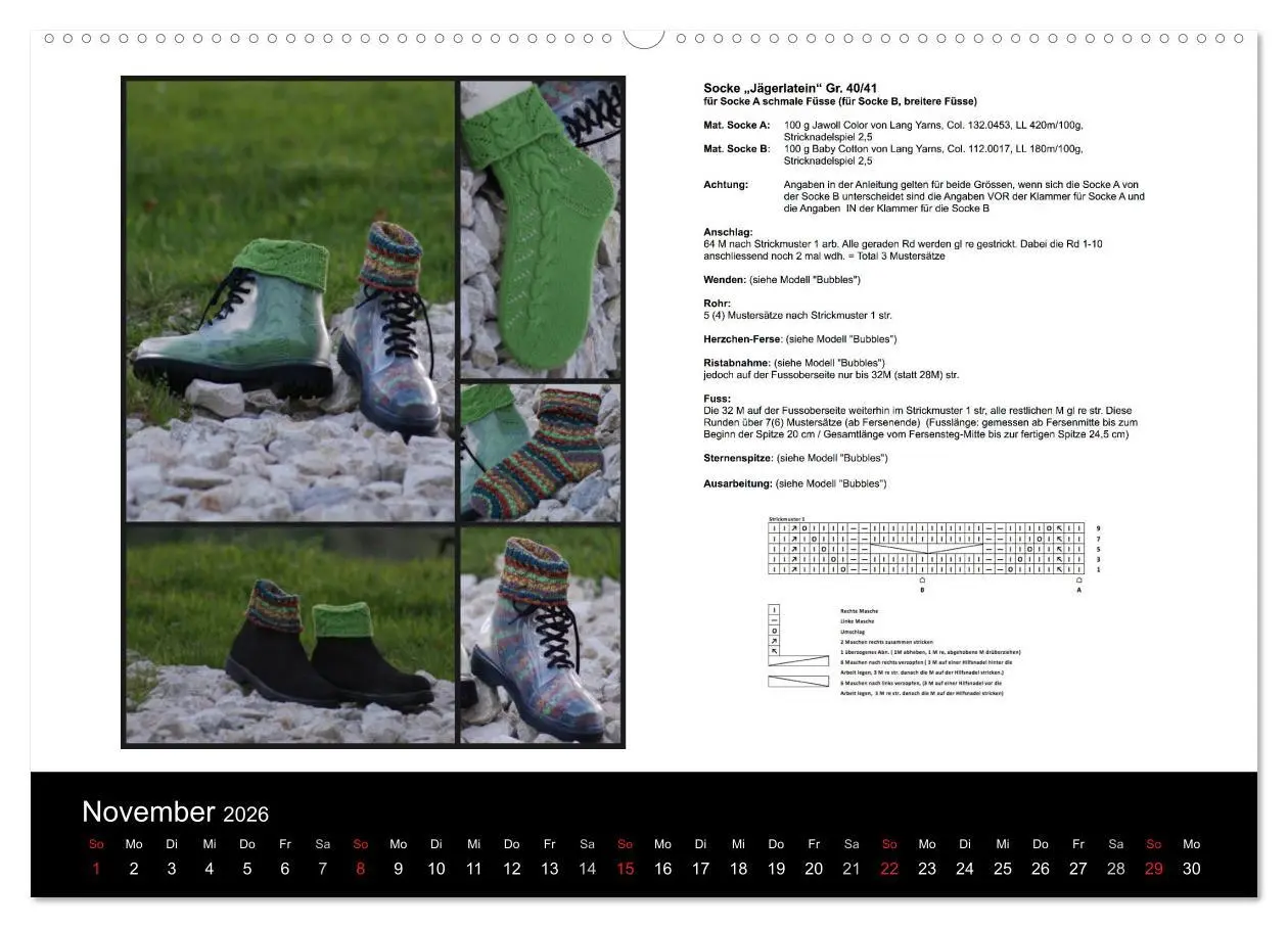 Bild: 9783516098112 | Sockenkalender Bootsocks 2026 (Wandkalender 2026 DIN A2 quer),...