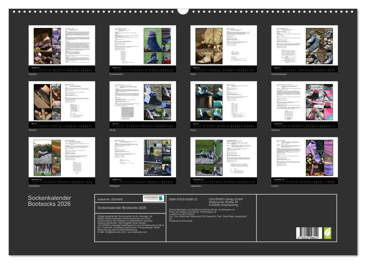 Bild: 9783516098112 | Sockenkalender Bootsocks 2026 (Wandkalender 2026 DIN A2 quer),...
