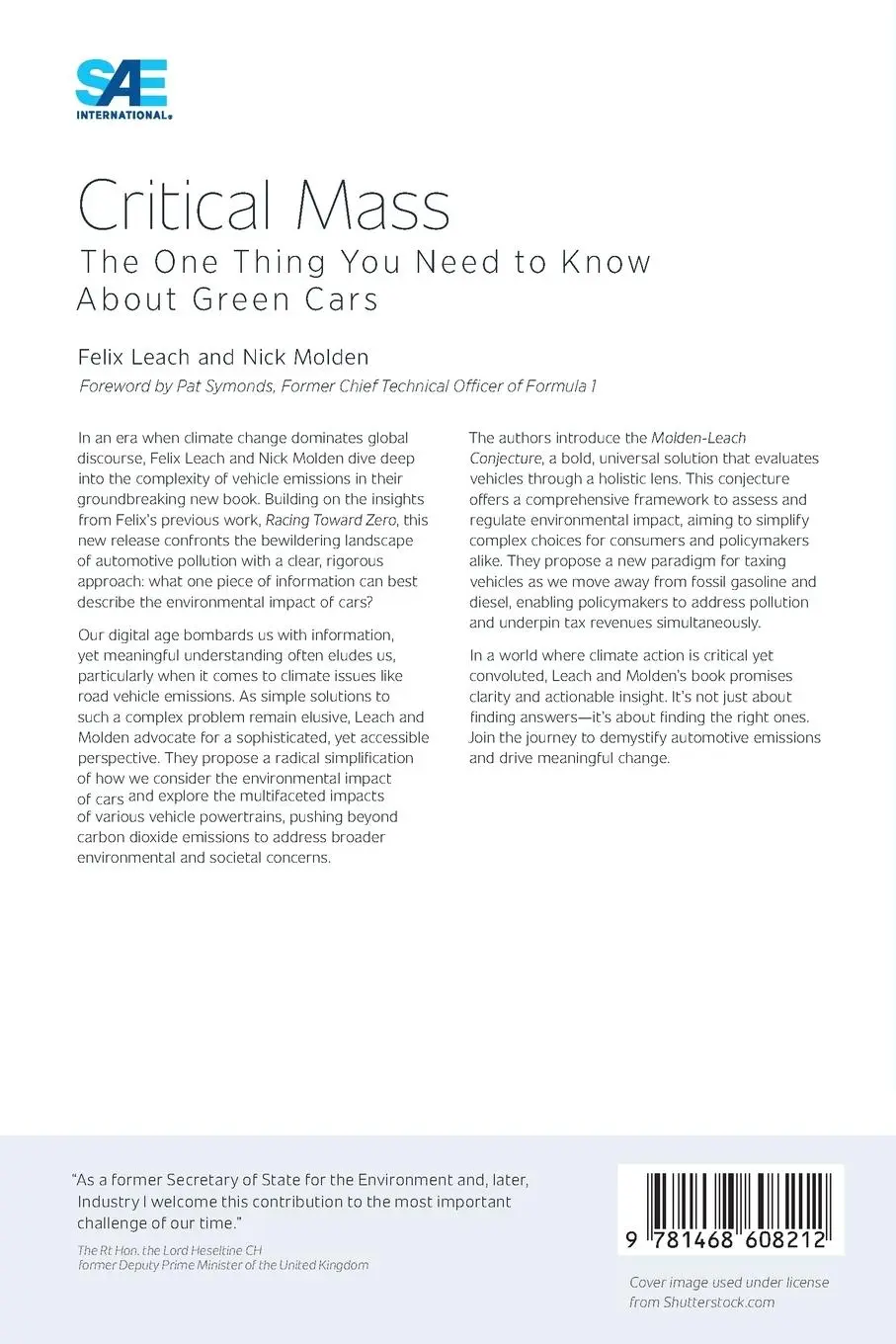Rückseite: 9781468608212 | Critical Mass | The One Thing You Need to Know About Green Cars | Buch