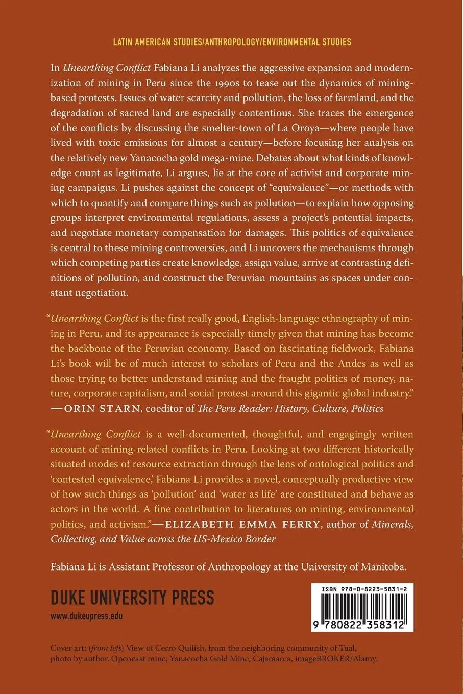 Rückseite: 9780822358312 | Unearthing Conflict | Fabiana Li | Taschenbuch | Englisch | 2015