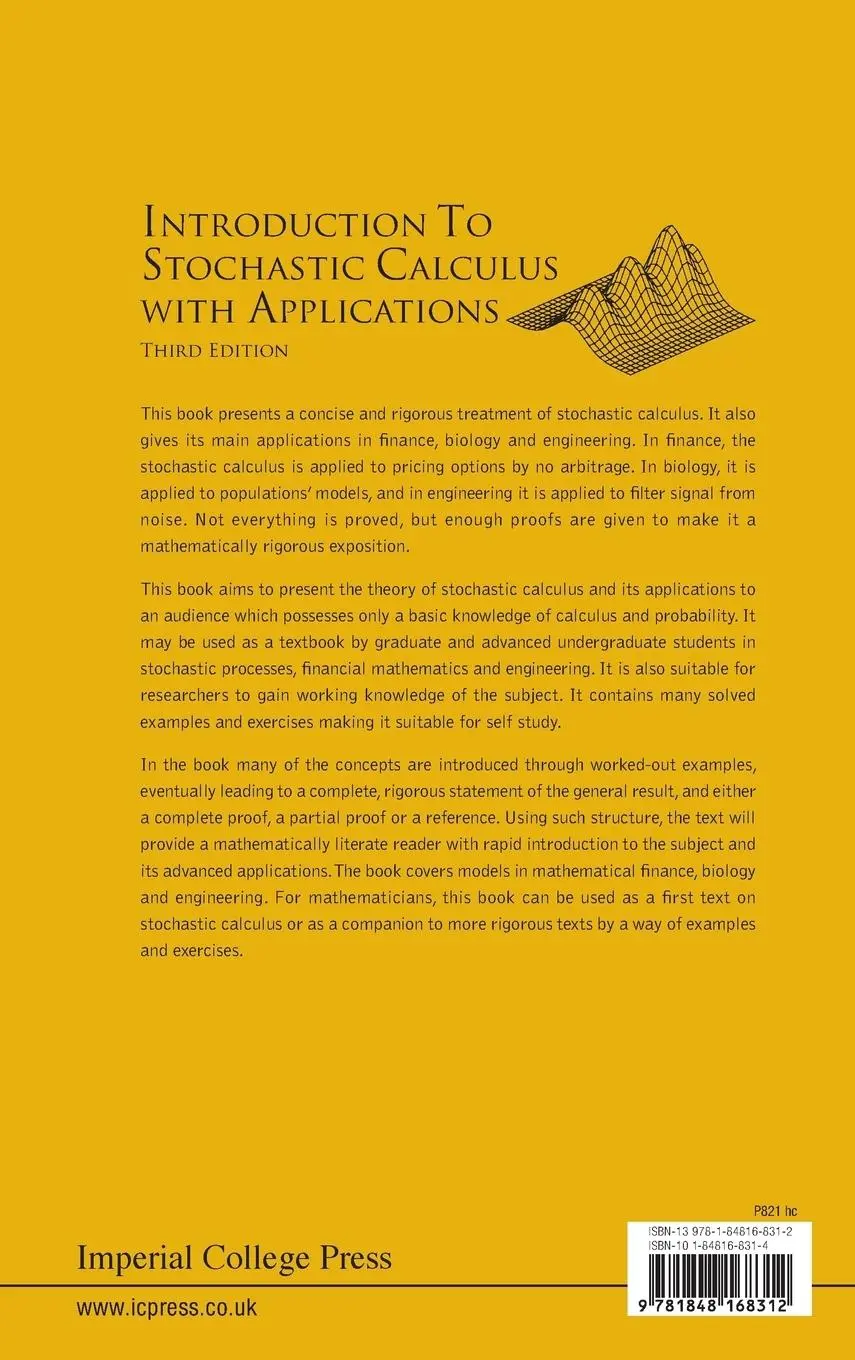 Rückseite: 9781848168312 | INTRO TO STOCH CALC WITH APPL, 3 ED | Fima C Klebaner | Buch | 2012