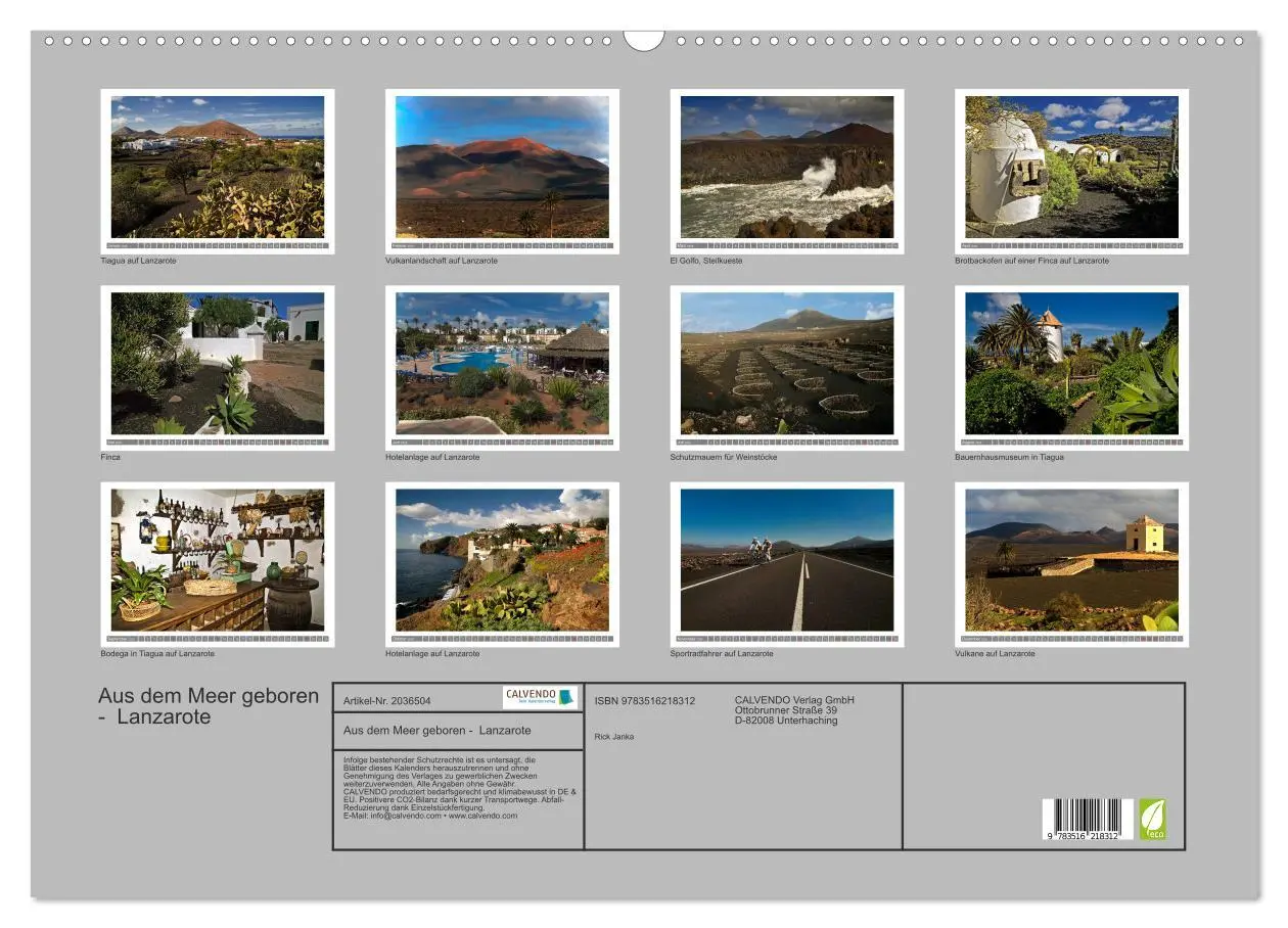 Bild: 9783516218312 | Aus dem Meer geboren - Lanzarote (Wandkalender 2026 DIN A2 quer),...
