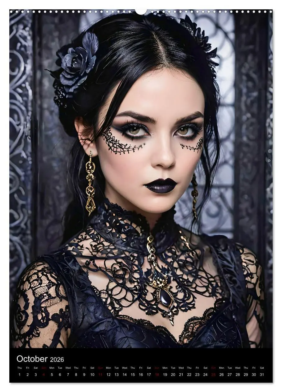 Bild: 9783516528312 | AI Gothic world - Mystical beauties of the night (Wall Calendar...