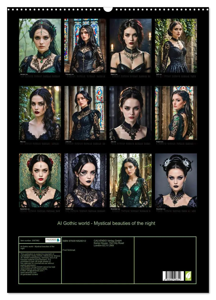 Bild: 9783516528312 | AI Gothic world - Mystical beauties of the night (Wall Calendar...
