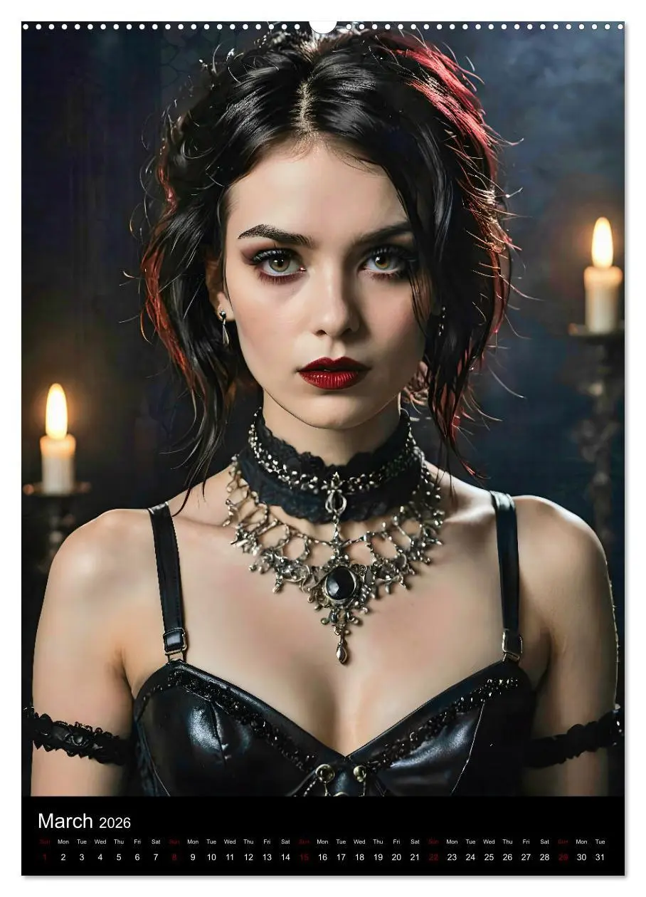 Bild: 9783516528312 | AI Gothic world - Mystical beauties of the night (Wall Calendar...