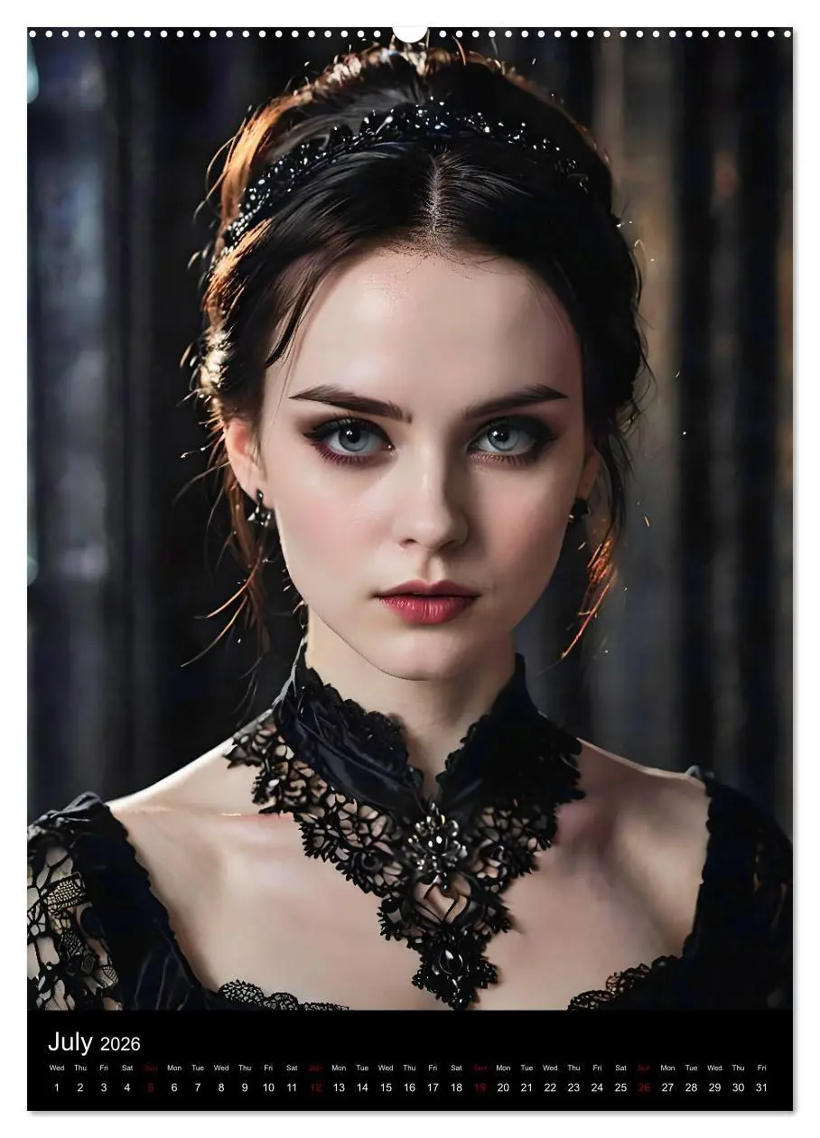 Bild: 9783516528312 | AI Gothic world - Mystical beauties of the night (Wall Calendar...