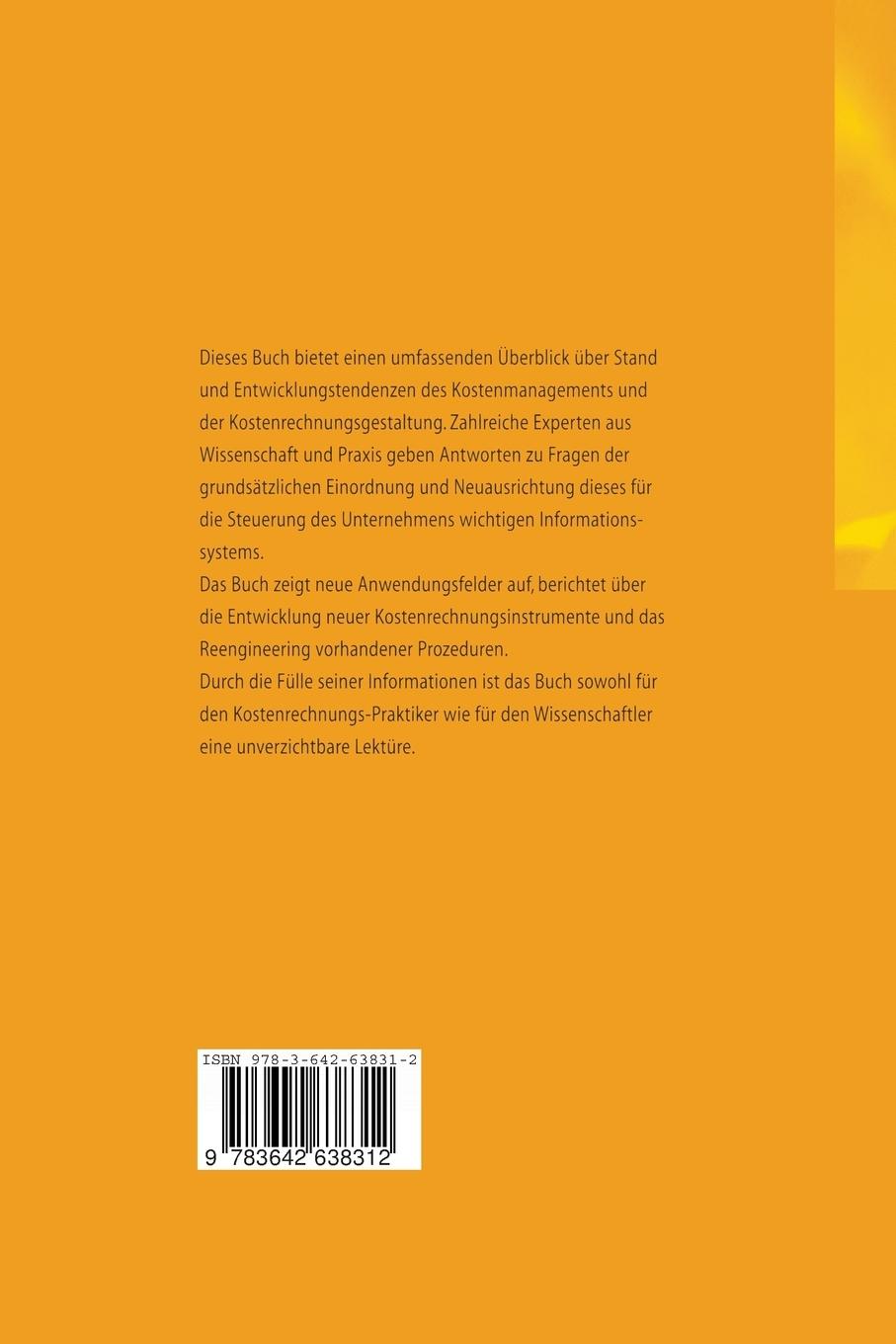 Rückseite: 9783642638312 | Kostenmanagement | Aktuelle Konzepte und Anwendungen | Taschenbuch