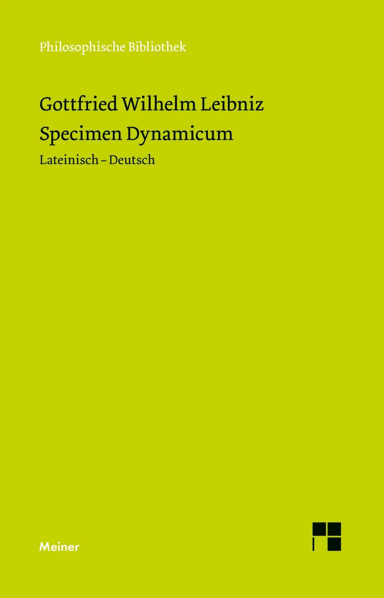 Cover: 9783787348312 | Specimen Dynamicum | Gottfried Wilhelm Leibniz | Taschenbuch | 186 S.