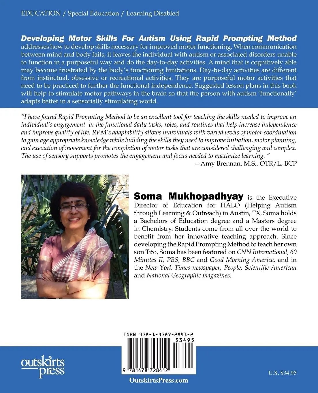 Rückseite: 9781478728412 | Developing Motor Skills for Autism Using Rapid Prompting Method | Buch