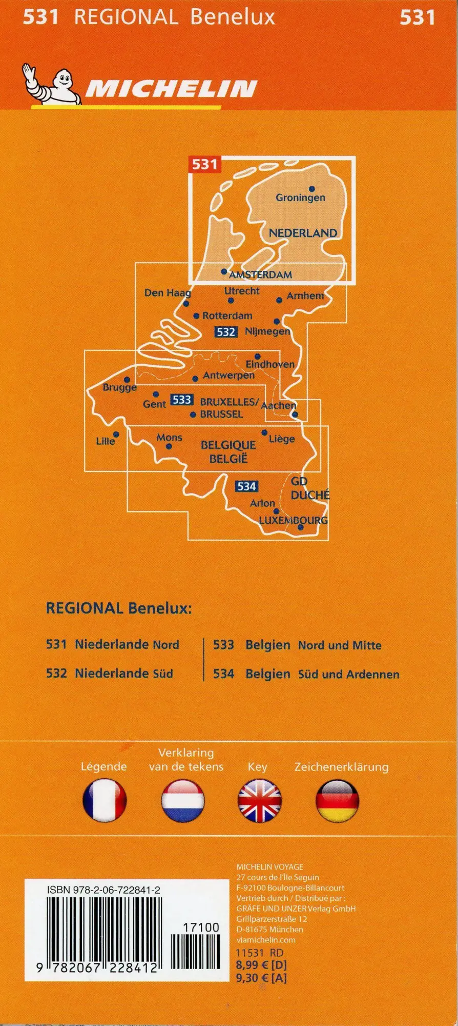 Bild: 9782067228412 | Michelin Niederlande Nord. Straßen- und Tourismuskarte 1:200.000
