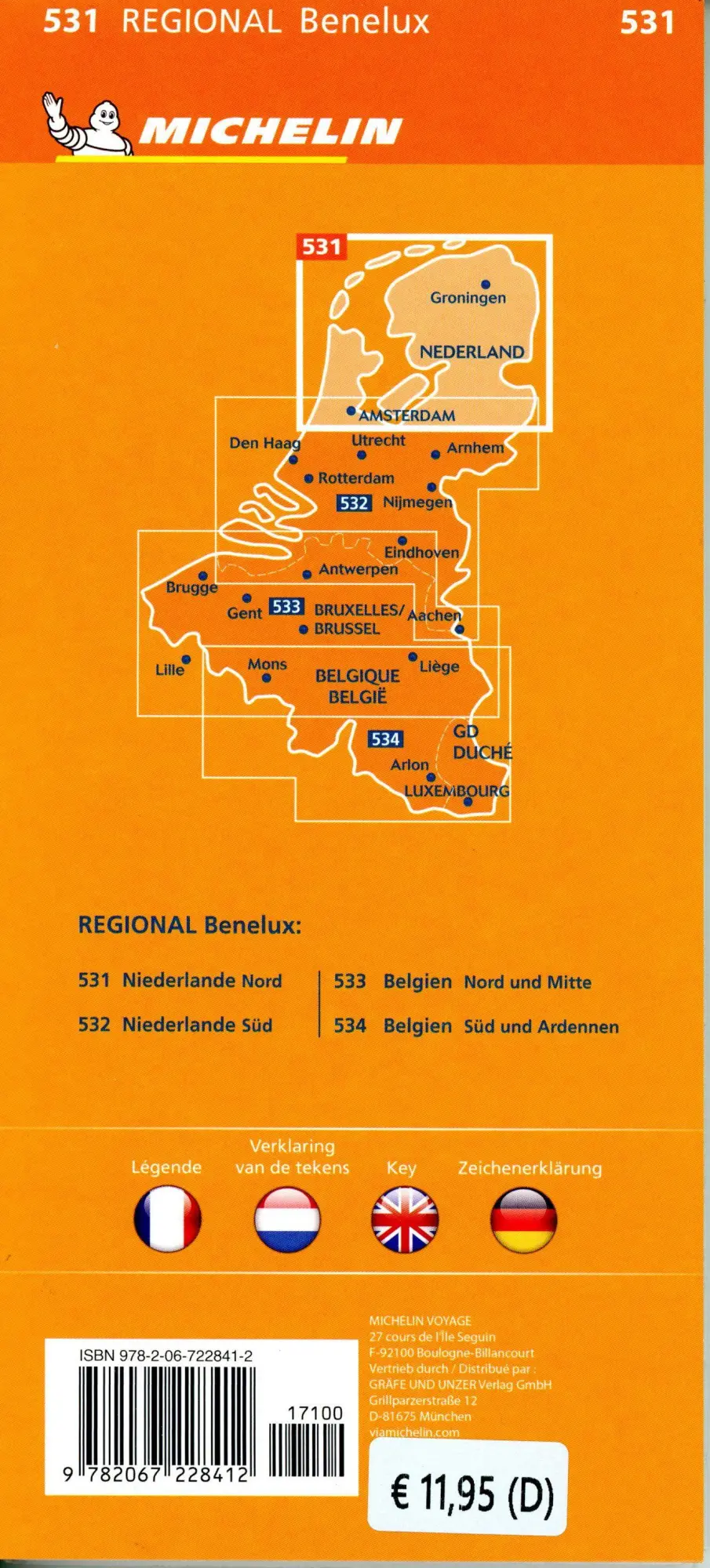 Bild: 9782067228412 | Michelin Niederlande Nord. Straßen- und Tourismuskarte 1:200.000