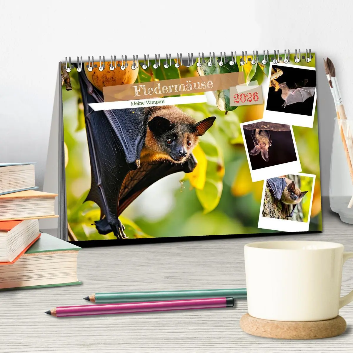 Bild: 9783457358412 | Fledermäuse - kleine Vampire (Tischkalender 2026 DIN A5 quer),...