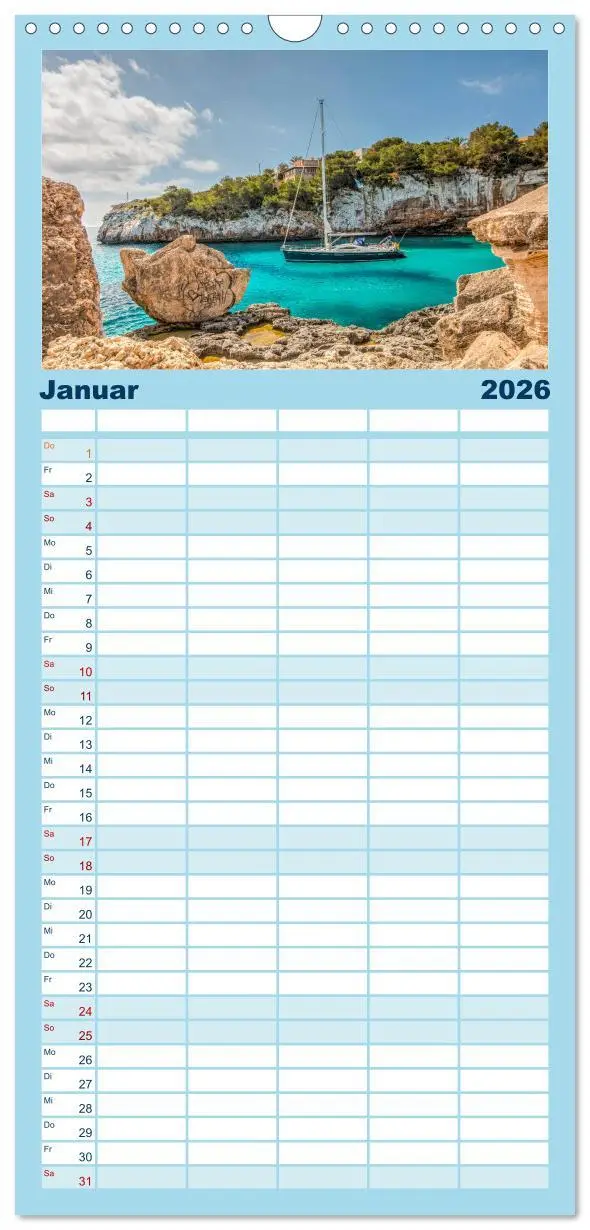 Bild: 9783516518412 | Familienplaner 2026 - Mallorca - Ahoi mit 5 Spalten (Wandkalender,...