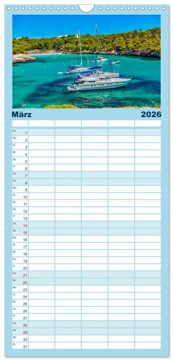Bild: 9783516518412 | Familienplaner 2026 - Mallorca - Ahoi mit 5 Spalten (Wandkalender,...