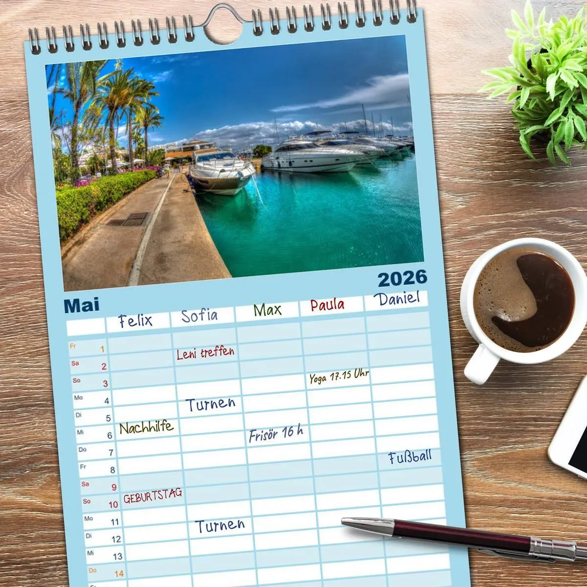 Bild: 9783516518412 | Familienplaner 2026 - Mallorca - Ahoi mit 5 Spalten (Wandkalender,...