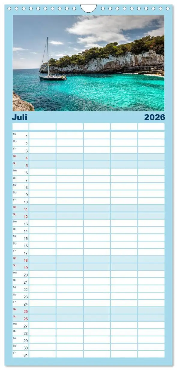 Bild: 9783516518412 | Familienplaner 2026 - Mallorca - Ahoi mit 5 Spalten (Wandkalender,...