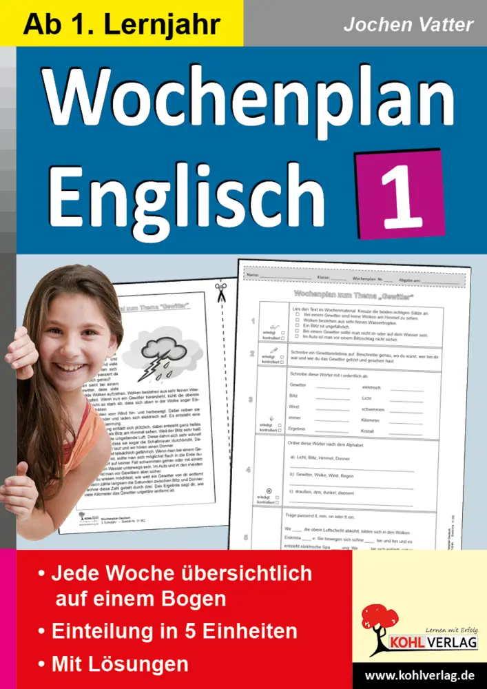 Cover: 9783956868412 | Wochenplan Englisch, 1. Lernjahr | Jochen Vatter | Taschenbuch | 64 S.