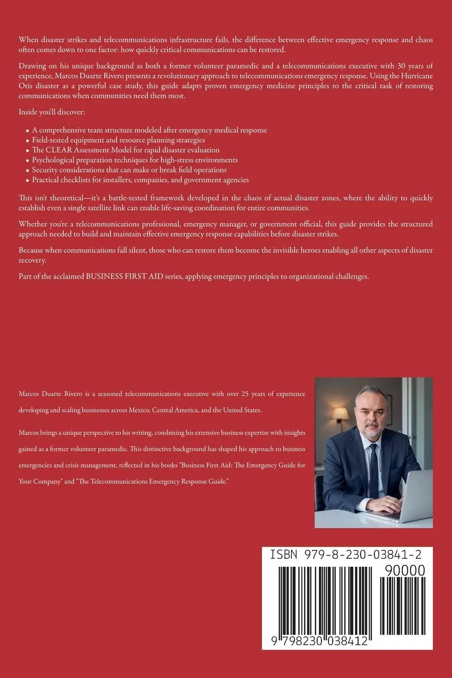 Rückseite: 9798230038412 | The Telecommunications Emergency Response Guide | Marcos Duarte Rivero
