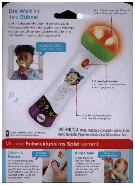 Cover: 887961438512 | Fisher-Price Lernspaß Mikrofon | Offene Verpackung mit Probierfunktion