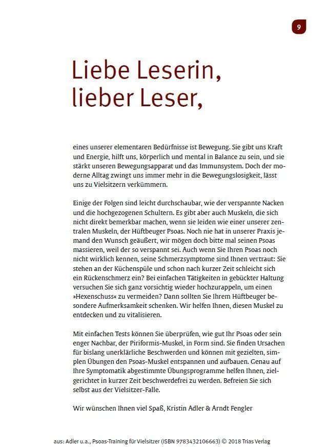 Bild: 9783432118512 | Psoas-Training für Vielsitzer | Kristin Adler (u. a.) | Taschenbuch
