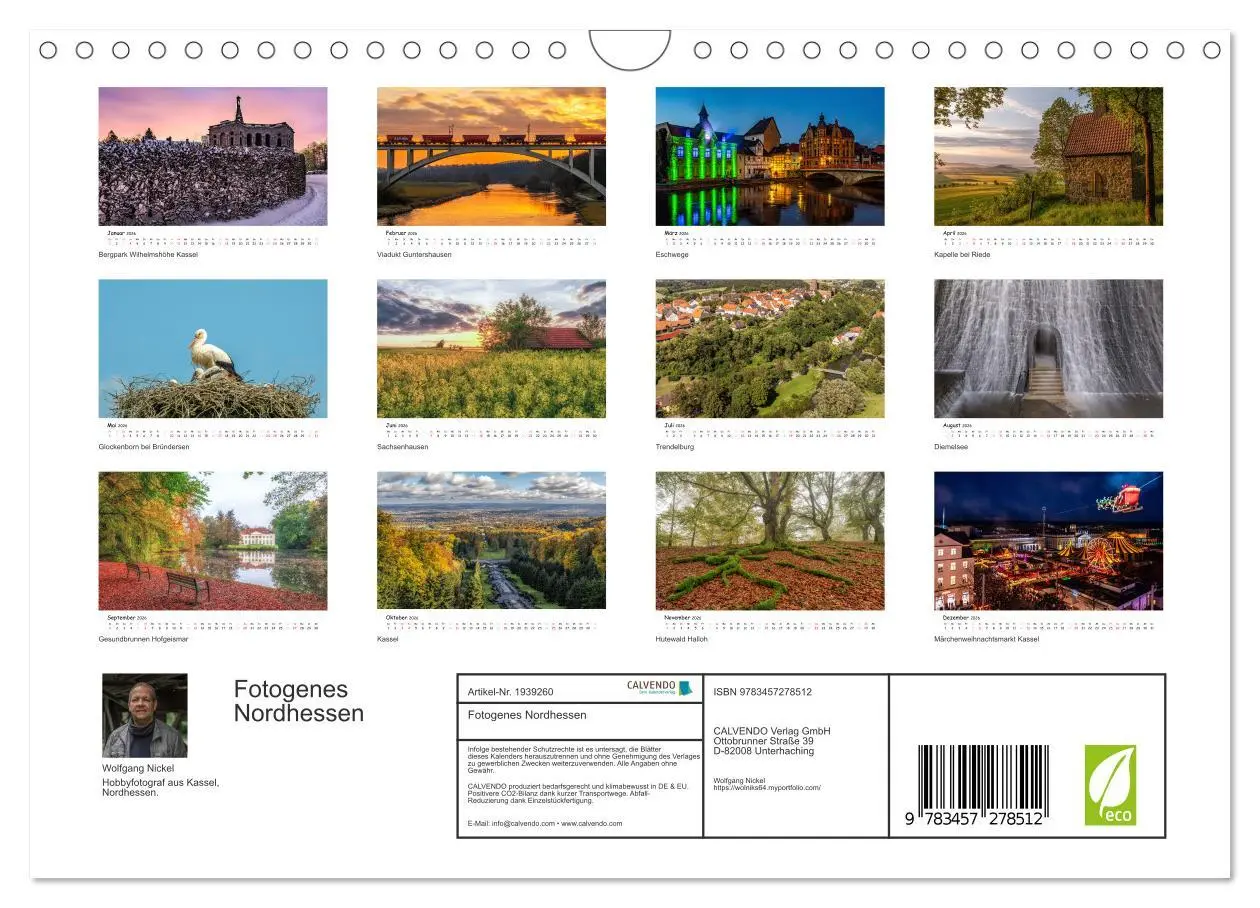 Bild: 9783457278512 | Fotogenes Nordhessen (Wandkalender 2026 DIN A4 quer), CALVENDO...
