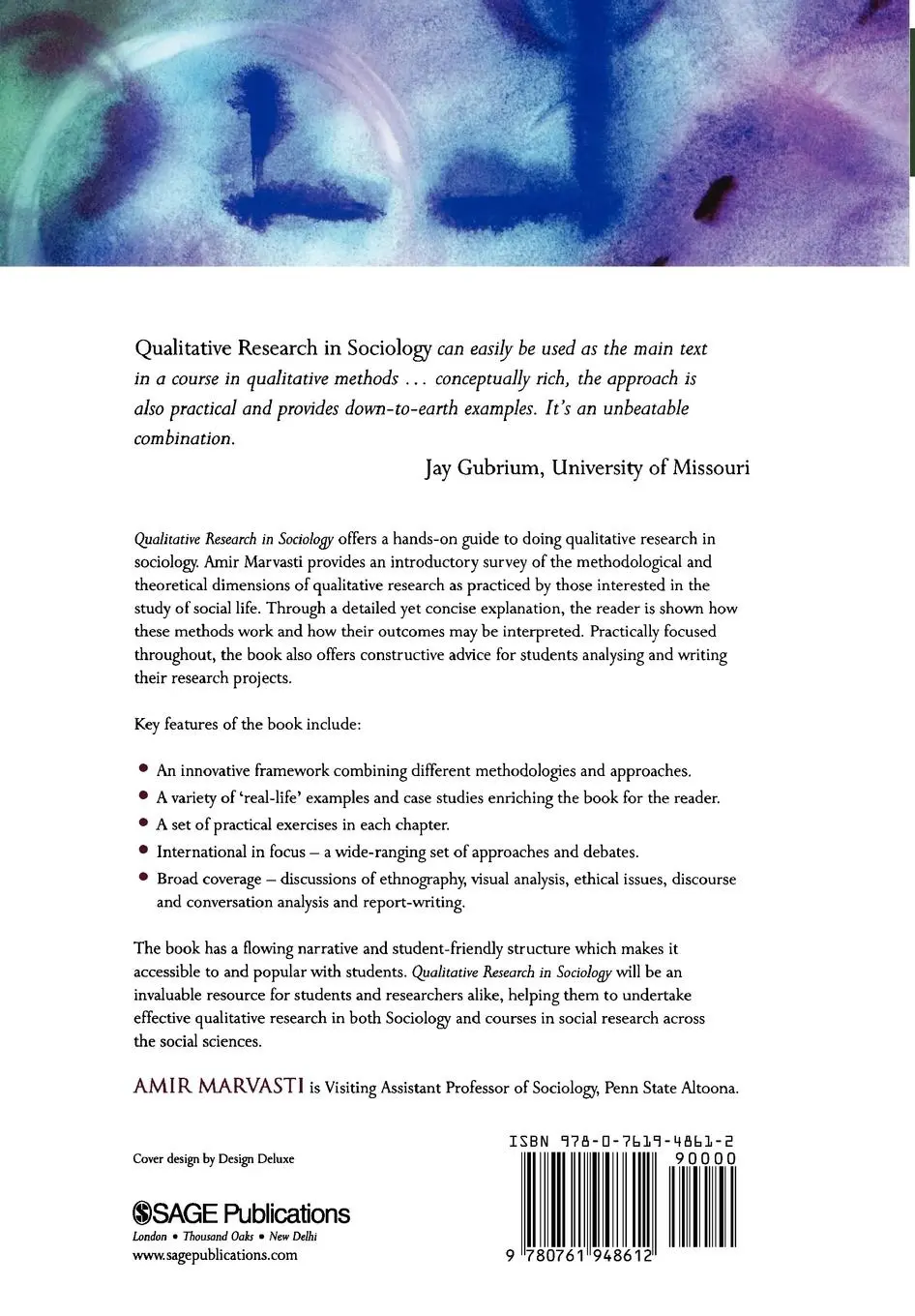Rückseite: 9780761948612 | Qualitative Research in Sociology | Amir B. Marvasti | Taschenbuch