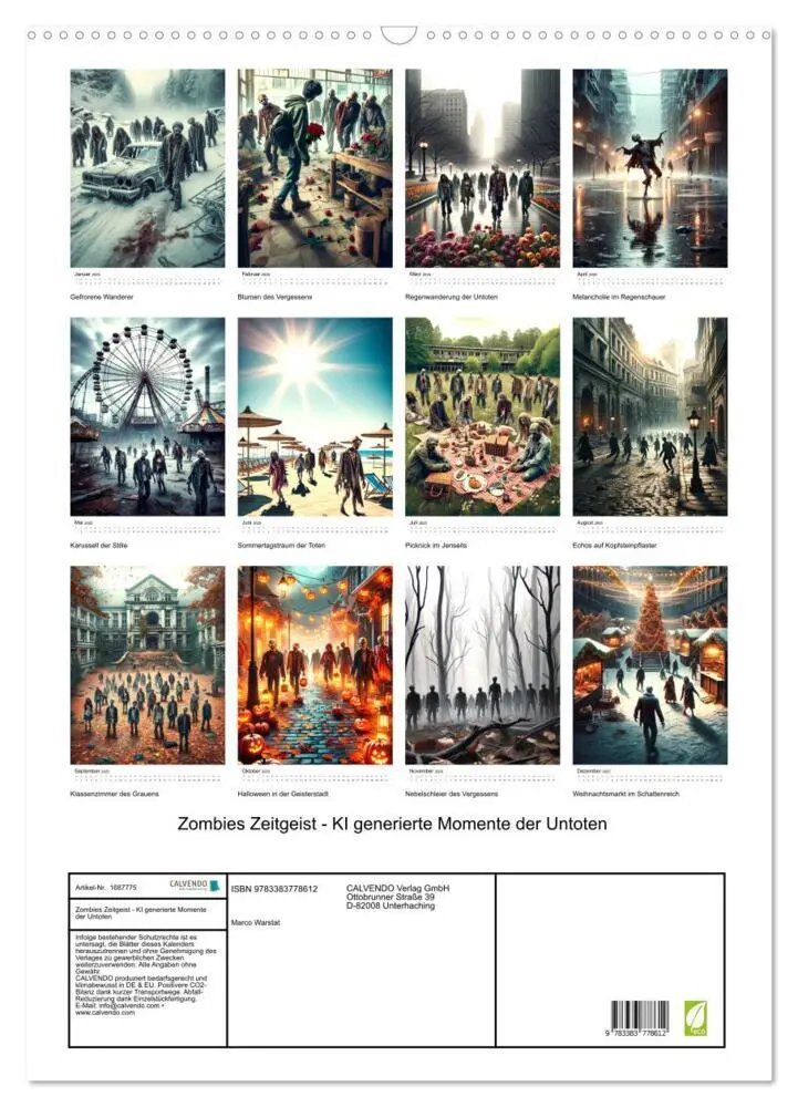 Bild: 9783383778612 | Zombies Zeitgeist - KI generierte Momente der Untoten (Wandkalender...