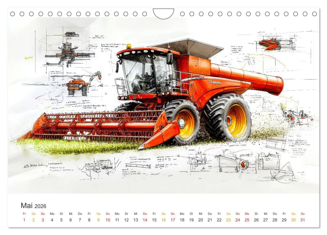 Bild: 9783457268612 | Mähdrescher - Design Studien (Wandkalender 2026 DIN A4 quer),...