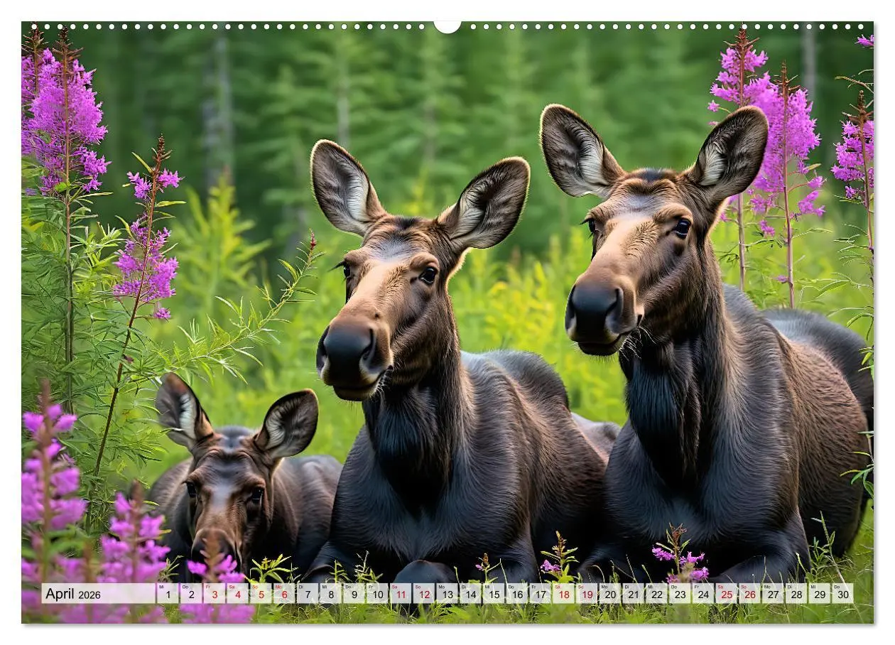 Bild: 9783457408612 | Im magischen Reich der Elche (hochwertiger Premium Wandkalender...