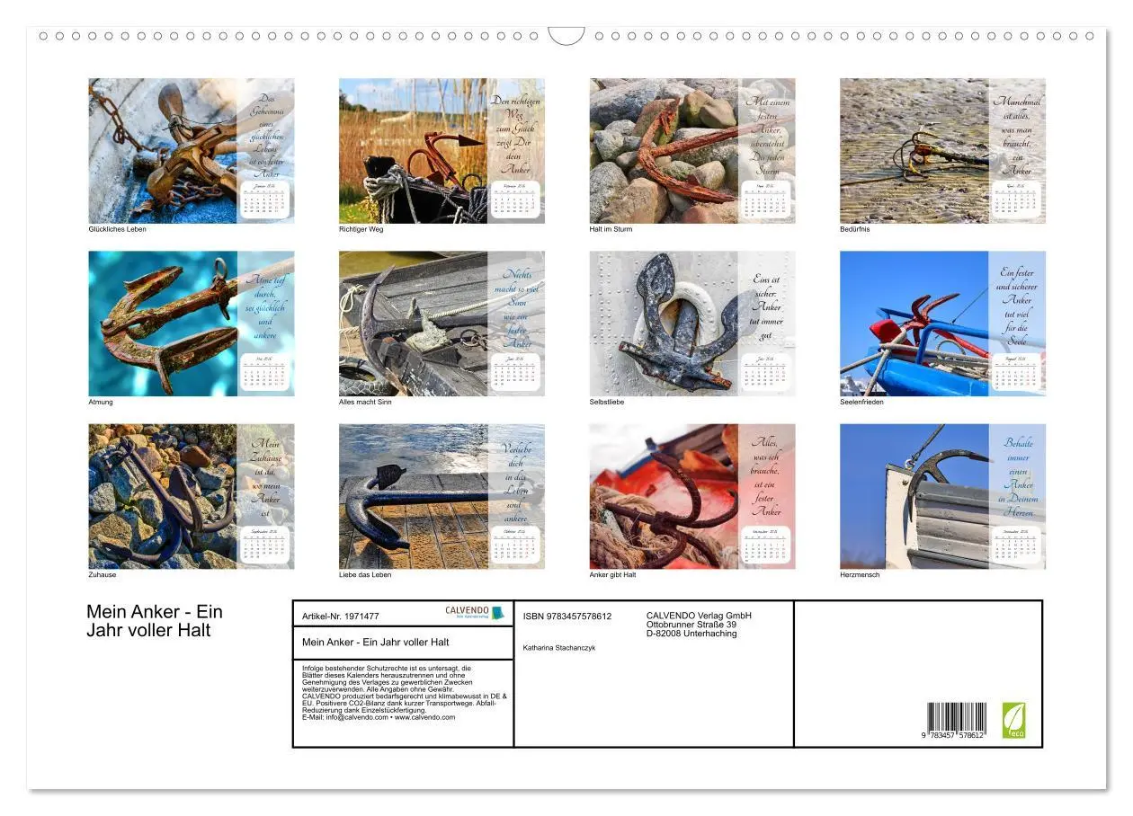 Bild: 9783457578612 | Mein Anker - Ein Jahr voller Halt (Wandkalender 2026 DIN A2 quer),...