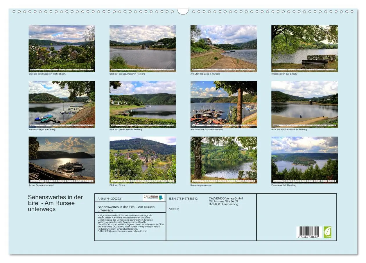 Bild: 9783457888612 | Sehenswertes in der Eifel - Am Rursee unterwegs (Wandkalender 2026...