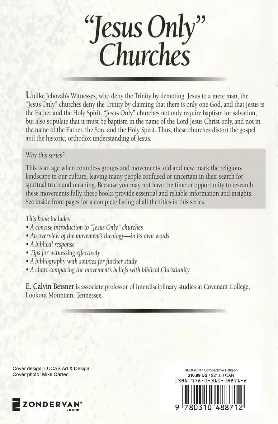 Rückseite: 9780310488712 | Jesus Only Churches | E. Calvin Beisner (u. a.) | Taschenbuch | 1998