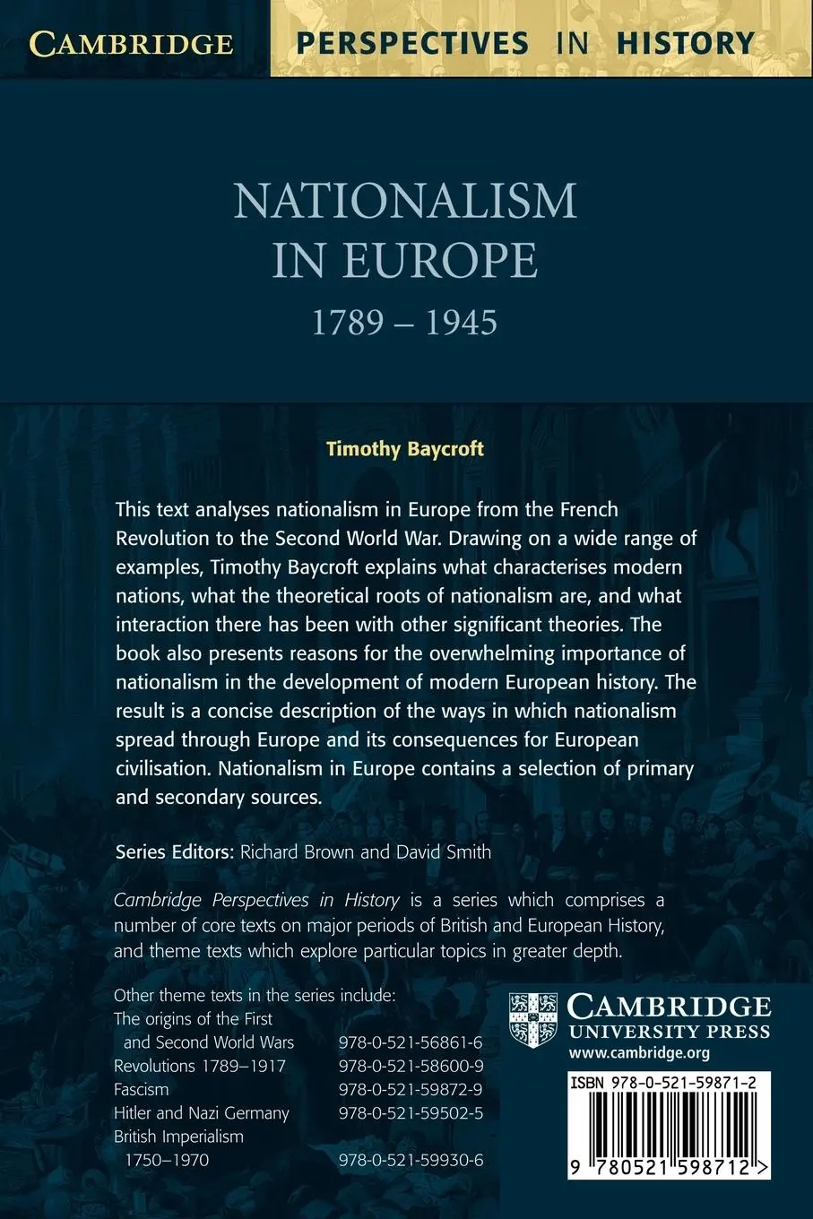 Rückseite: 9780521598712 | Nationalism in Europe 1789 1945 | Timothy Baycroft | Taschenbuch