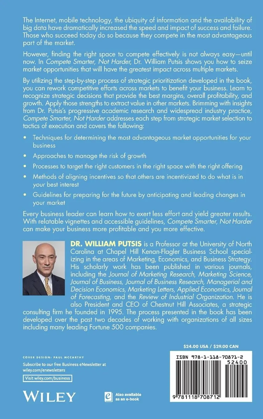Rückseite: 9781118708712 | Compete Smarter, Not Harder | William Putsis | Buch | 212 S. | 2013