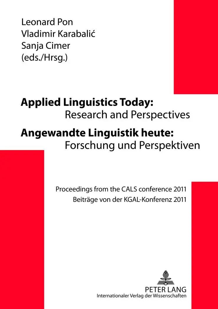 Cover: 9783631638712 | Applied Linguistics Today: Research and Perspectives - Angewandte...