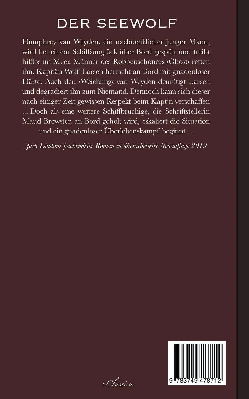 Rückseite: 9783749478712 | Der Seewolf | Jack London | Taschenbuch | 276 S. | Deutsch | 2019