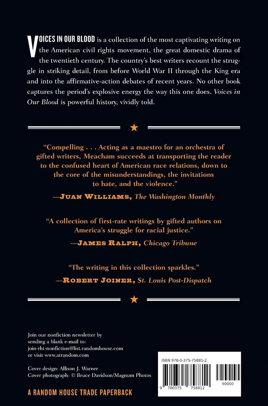 Rückseite: 9780375758812 | Voices in Our Blood | America's Best on the Civil Rights Movement