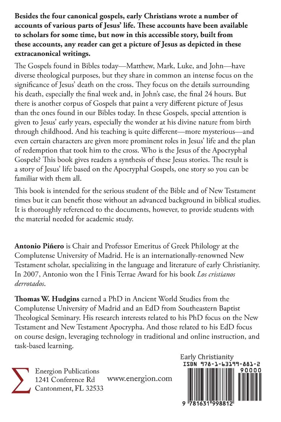 Rückseite: 9781631998812 | A Story of Jesus' Life | Based on the Apocryphal Gospels | Taschenbuch