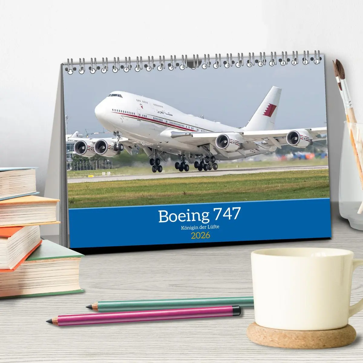 Bild: 9783457488812 | Boeing 747 Kalender (Tischkalender 2026 DIN A5 quer), CALVENDO...