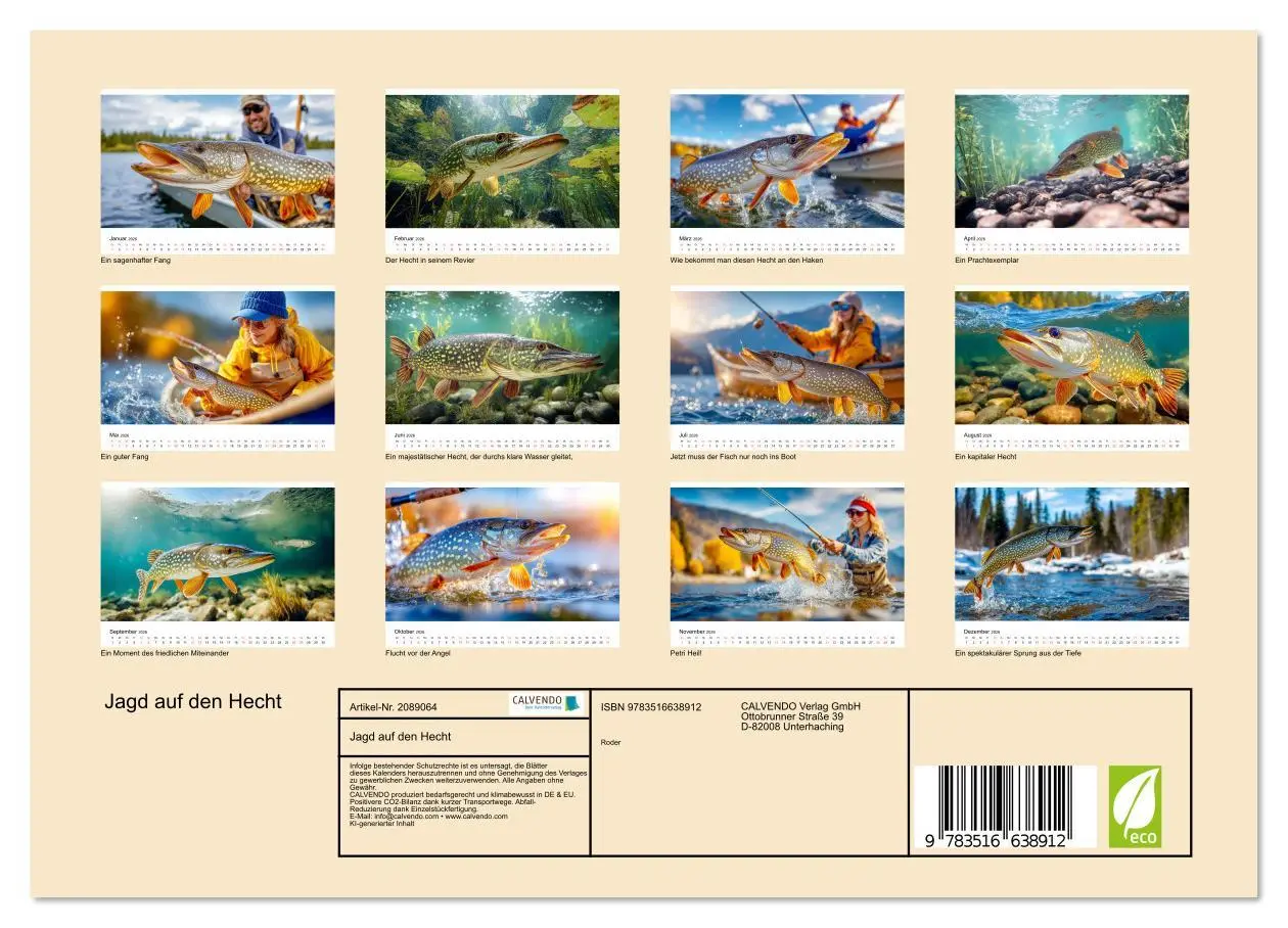 Bild: 9783516638912 | Jagd auf den Hecht (Wandkalender 2026 DIN A4 quer), CALVENDO...