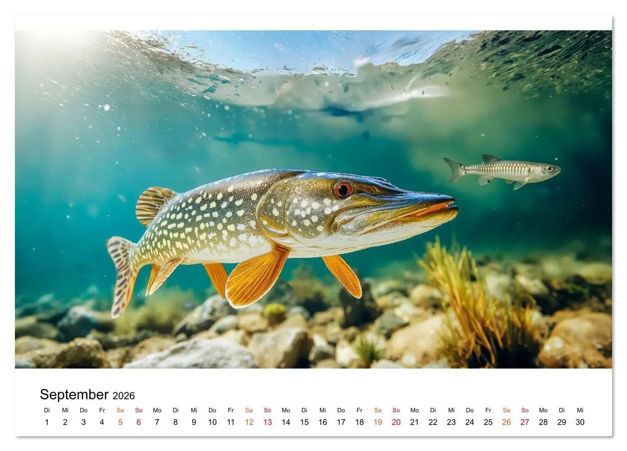 Bild: 9783516638912 | Jagd auf den Hecht (Wandkalender 2026 DIN A4 quer), CALVENDO...