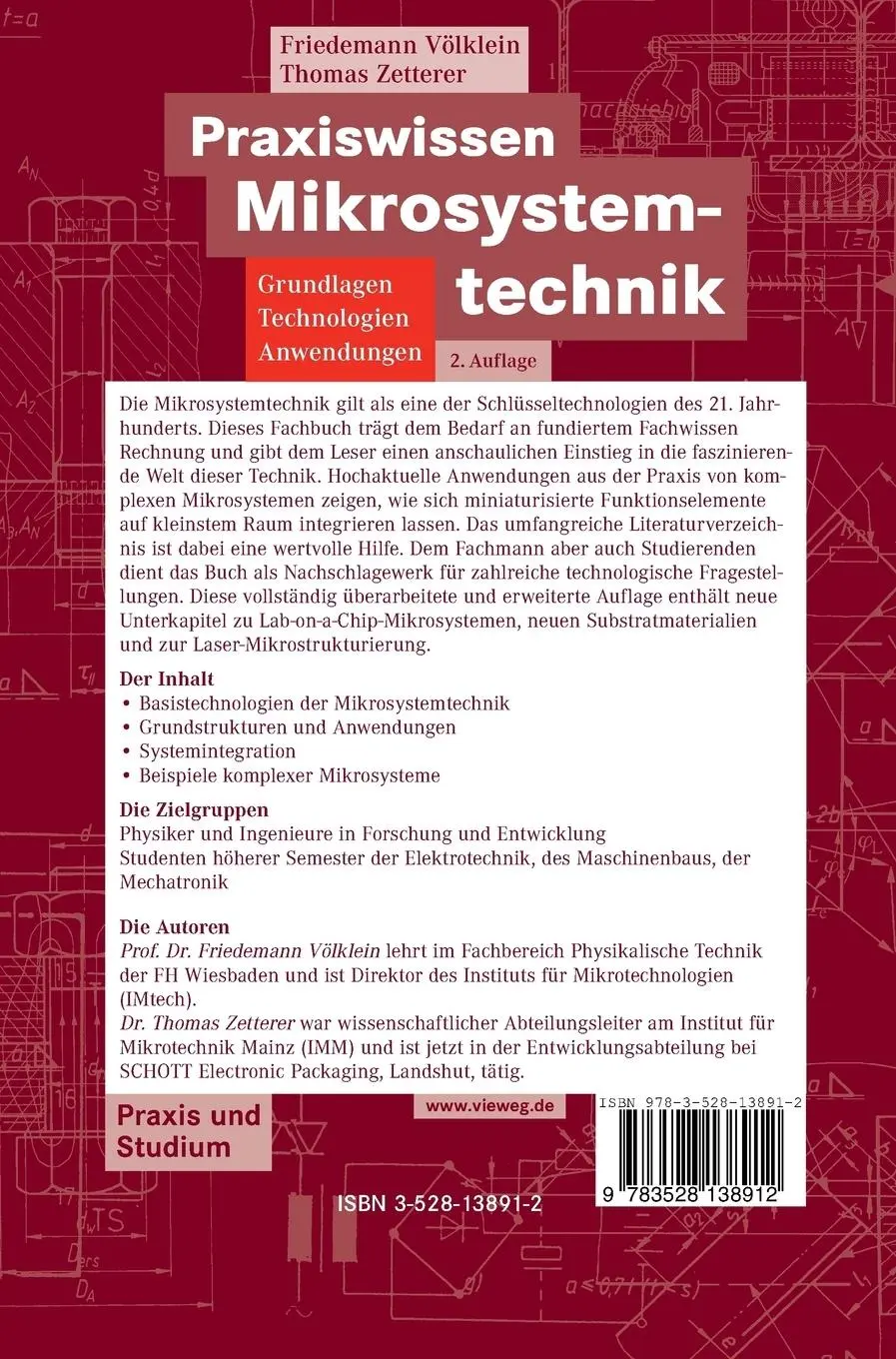 Rückseite: 9783528138912 | Praxiswissen Mikrosystemtechnik | Thomas Zetterer (u. a.) | Buch