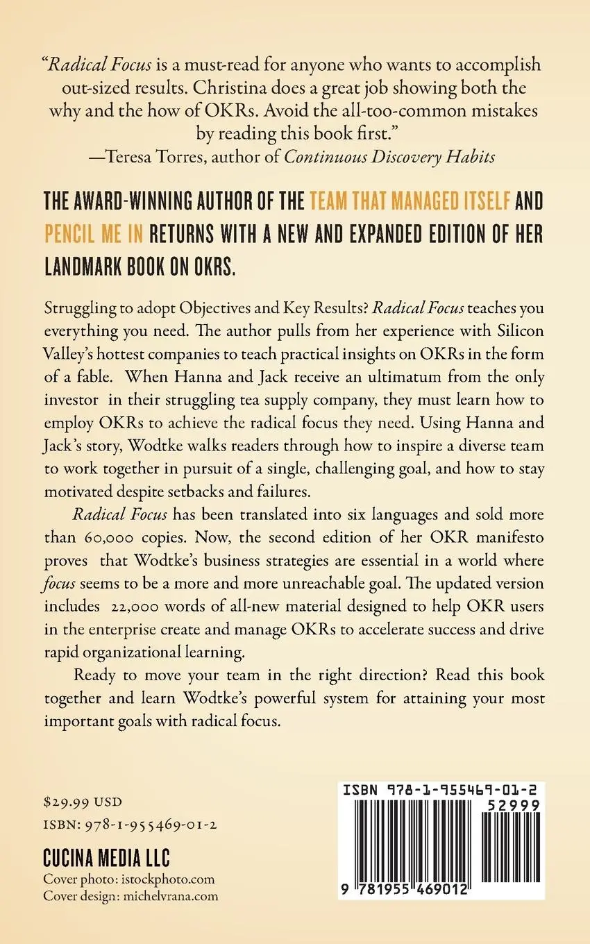 Rückseite: 9781955469012 | Radical Focus SECOND EDITION | Christina R Wodtke | Taschenbuch | 2021