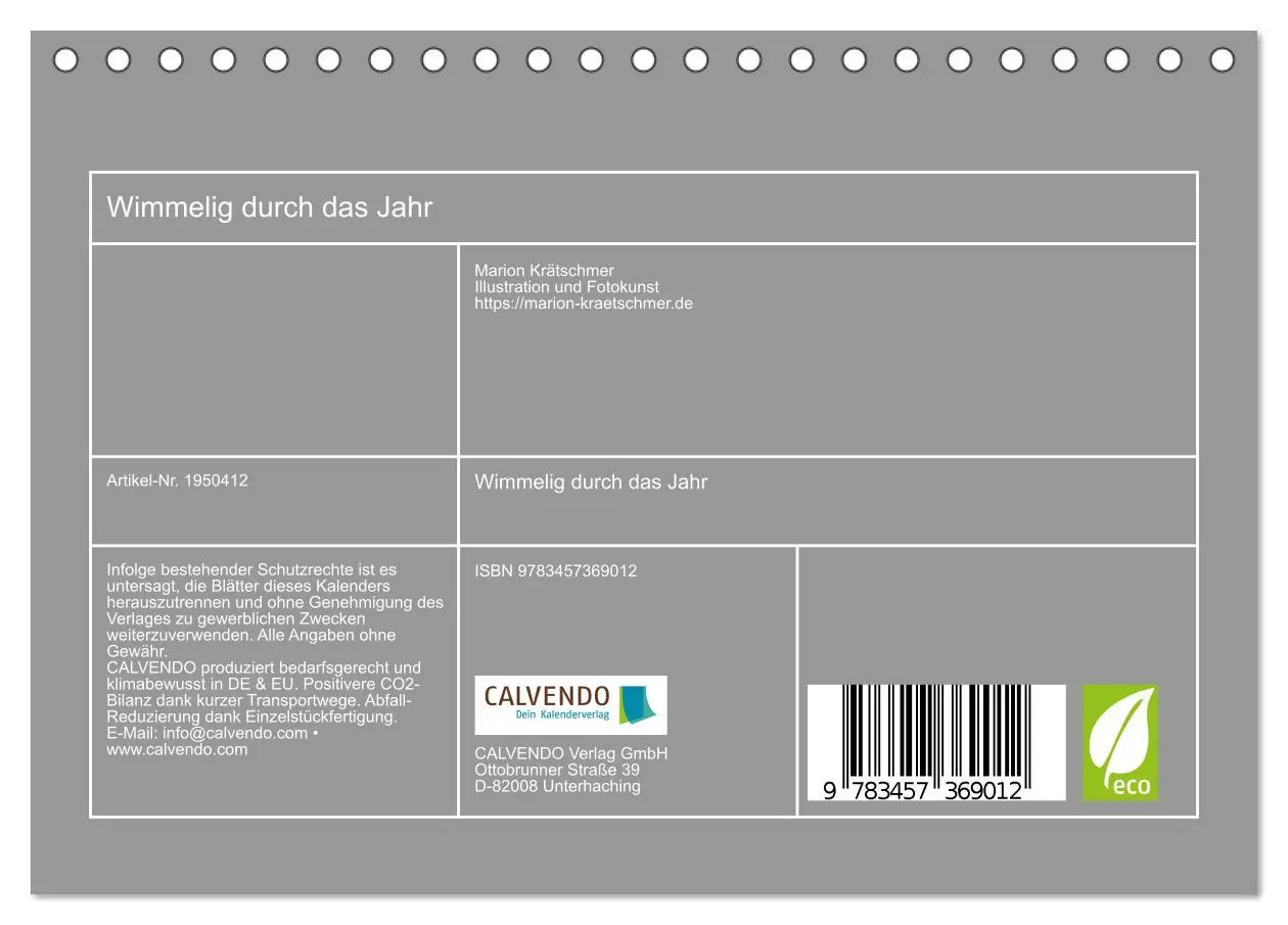 Bild: 9783457369012 | Wimmelig durch das Jahr (Tischkalender 2026 DIN A5 quer), CALVENDO...