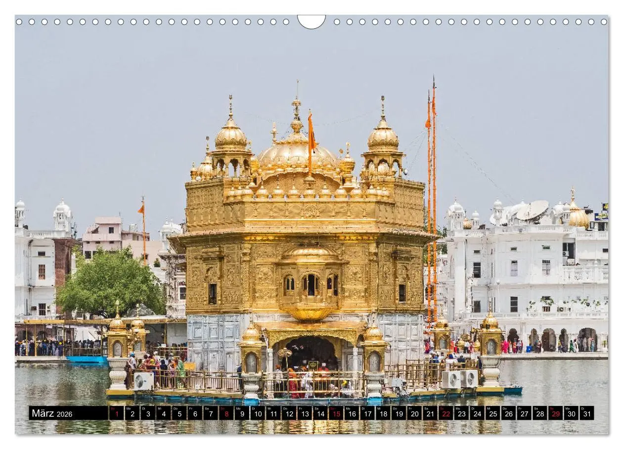 Bild: 9783457819012 | Amritsar - Der goldene Tempel (Wandkalender 2026 DIN A3 quer),...